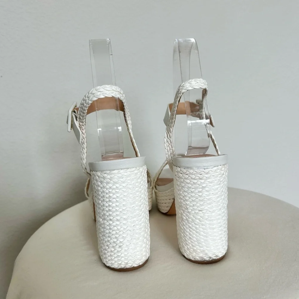 RAYE x Revolve Camilla Platform Braided Heel in White
